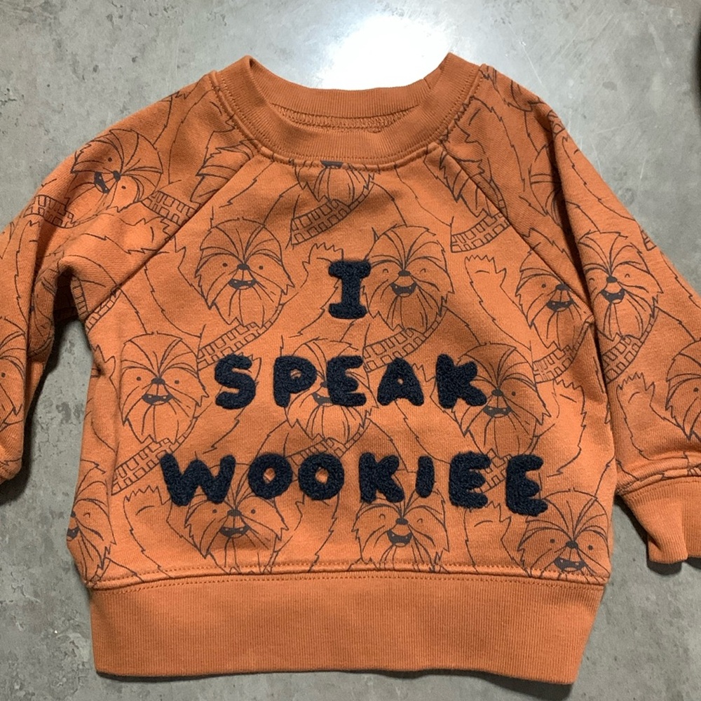 Excellent condition baby gap Star Wars “I speak Wookiee” baby sweatshirt